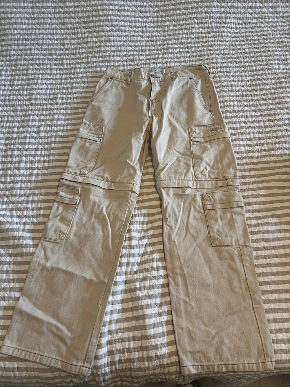 PacSun Men's Khaki Cargo Zip-Off Pants